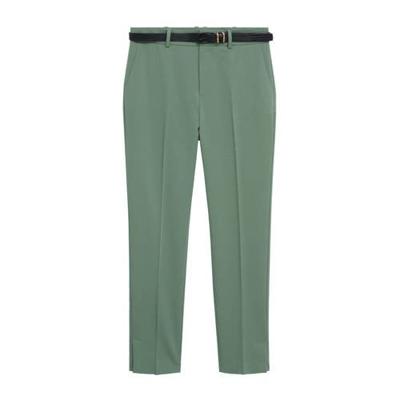 Mango cropped straight fit pantalon lichtgroen