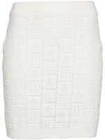 Balmain minijupe à motif monogrammé - Blanc