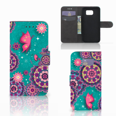 Samsung Galaxy S6 Edge Hoesje Cirkels en Vlinders Samsung Galaxy S6 Edge Hoesje Cirkels en Vlinders