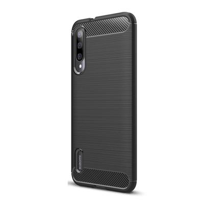 Shop4 - Xiaomi Mi A3 Hoesje - Zachte Back Case Brushed Carbon Zwart