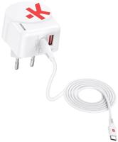 SKROSS - Euro USB-lader AC65PD met USB C-kabel - 2 USB Power Delivery wandlader voor gebruik in Europa - 65 W - USB-C kabel 160 cm inbegrepen - GaN-technologie