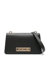 Love Moschino sac porté épaule en cuir à plaque logo - Noir