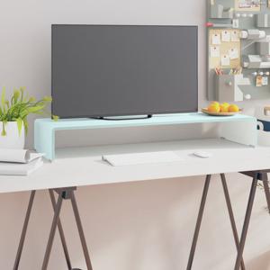 Tv-meubel/monitorverhoger 90x30x13 cm glas groen