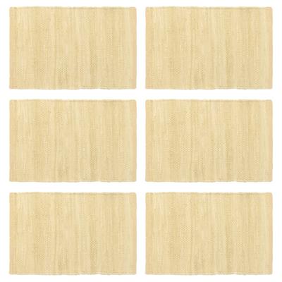 vidaXL Placemats 6 st chindi 30x45 cm katoen beige