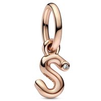 Pandora 782478C01 Hangbedel Letter S Script Alphabet zilver-zirconia rosekleurig-wit