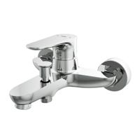 Badkraan Hotbath Gringo 15cm Hartafstand Mengkraan Opbouw Rond Glans Chroom 1 Greeps Uitloop en Omstelling