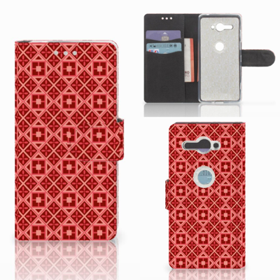 Sony Xperia XZ2 Compact Telefoon Hoesje Batik Rood Sony Xperia XZ2 Compact Telefoon Hoesje Batik Rood