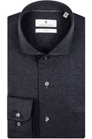 Thomas Maine Tailored Fit Jersey shirt Marine, Effen - thumbnail