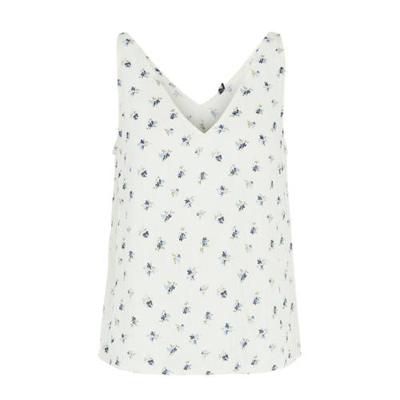 PIECES top met all over print ecru