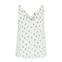PIECES top met all over print ecru