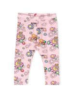 Moschino Kids legging Teddy Bear à fleurs - Rose - thumbnail