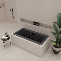 Xenz Society inbouw bubbelbad 170x75cm zwart mat elektronisch 6+4+2 hydrojets zwart - thumbnail