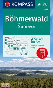 Wandelkaart 2000 Sumava - Bohmerwald | Kompass