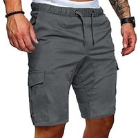 Voor heren Cargoshorts korte broek Trekkoord Elastische tailleband met zijvak Effen Voor buiten Sport Korte Buiten Dagelijks Sport Katoenmix Casual Korte broeken Slank Leger groen Zwart Inelastisch Lightinthebox