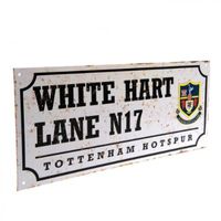 Tottenham Hotspur Retro Straatbord - Wit (40cm x 18cm) - thumbnail