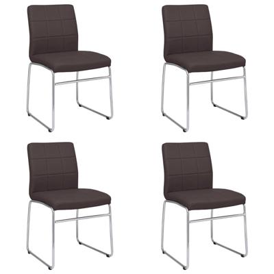 Vidaxl Eetkamerstoelen 4 St Kunstleer Bruin