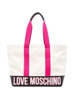 Love Moschino sac cabas à logo brodé - Tons neutres - thumbnail