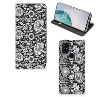 OnePlus Nord N10 5G Smart Cover Black Flowers