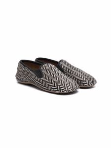 Pèpè chaussons à chevrons - Noir