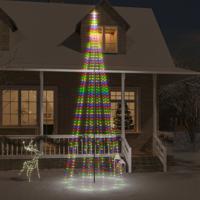 VidaXL Vlaggenmast kerstboom 732 LED&apos;s meerkleurig 500 cm