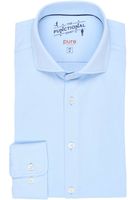 Pure Functional Slim Fit Jersey shirt lichtblauw, Effen