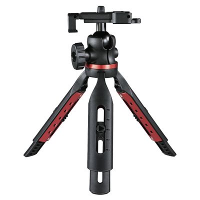 Hama Tafelstatief 1/4 inch Werkhoogte: 16 - 19 cm Zwart Kogelkop, Waterpas, Incl. smartphonehouder
