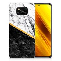 Xiaomi Poco X3 | Poco X3 Pro TPU Siliconen Hoesje Marmer Wit Zwart - Origineel Cadeau Man