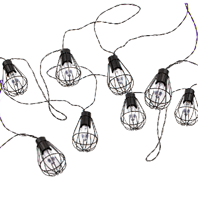 Solar lichtslinger Pendel met 8 warm witte LED filament lampen