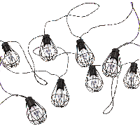 Solar lichtslinger Pendel met 8 warm witte LED filament lampen