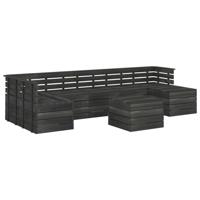 vidaXL 8-delige Loungeset pallet massief grenenhout donkergrijs