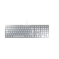 CHERRY KC 6000 SLIM FOR MAC, Duitse indeling, QWERTZ-toetsenbord, bedraad toetsenbord, Mac-indeling, schaarmechanisme, ultraslank ontwerp, Wit-Zilver
