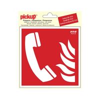 Sticker Telefoon voor brandalarm - 150x150 mm.