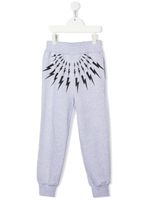 Neil Barrett Kids pantalon de jogging à imprimé Thunderbolt - Gris