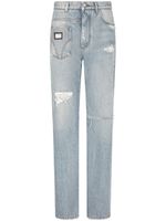 Dolce & Gabbana jean effet-usé en jean patchwork - Bleu