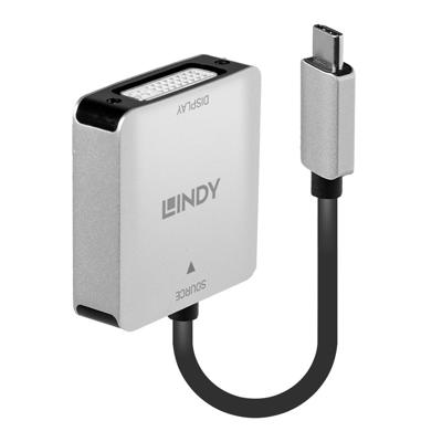 Lindy 43296 video kabel adapter 0,12 m USB Type-C DVI-D Grijs