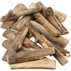 Creotime hobby/decoratie hout mix - 610 gram - 6-14 cm - knutselhout   -