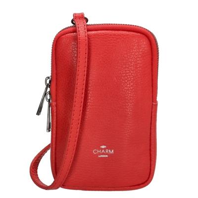 ELISA  leren dames telefoontasje schoudertasje rood