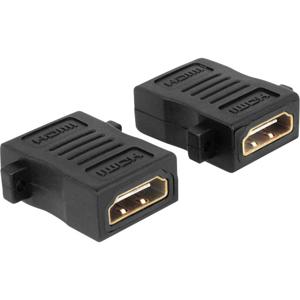 Delock 65509 HDMI Adapter [1x HDMI-bus - 1x HDMI-bus] Zwart Schroefbaar, Vergulde steekcontacten