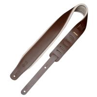 Levy's Leathers 7,6 cm versterkte brede leren gitaarband met schuimkussentje en achterkant van kledingleer; bruin en crèmekleurig (M26PD-BRN_CRM)