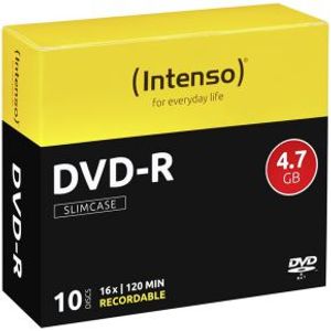 1x10 Intenso DVD-R 4.7GB 16x Speed. Slimcase