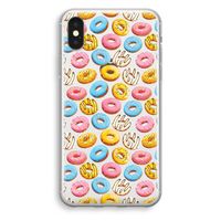 Pink donuts: iPhone X Transparant Hoesje - thumbnail