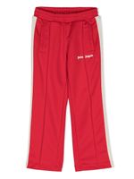 Palm Angels Kids pantalon droit à coutures apparentes - Rouge