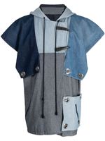 ROMEO HUNTE gilet en jean à design patchwork - Bleu