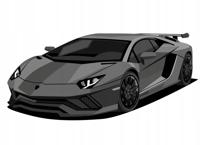 Muursticker -Lamborghini Sportwagen - thumbnail