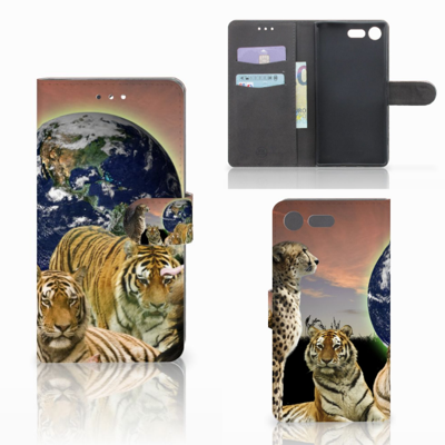 Sony Xperia XZ Premium Telefoonhoesje met Pasjes Roofdieren