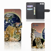 Sony Xperia XZ Premium Telefoonhoesje met Pasjes Roofdieren