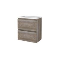 Badmeubelset Aquasplash Salt 60x39 cm Greeploos 2 Lades Met Wastafel Acryl Scotch Oak Aquasplash - thumbnail