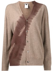 Suzusan cardigan en cachemire à motif tie-dye - Marron