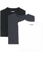 Jil Sander lot de trois t-shirts en coton à logo imprimé - Blanc