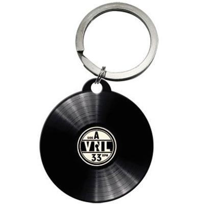 Ronde Retro Vinyl Sleutelhanger